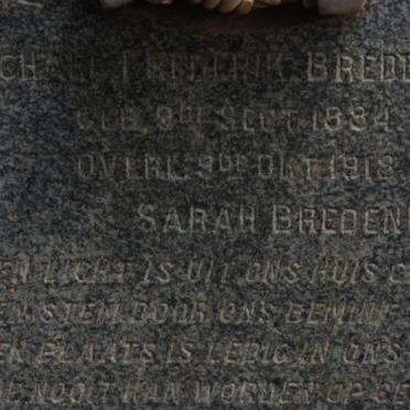 BREDENKAMP Machael Hendrik 1884-1918 &amp; Sarah ?