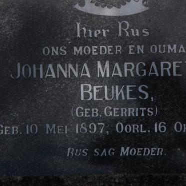BEUKES Johanna Margaretha nee GERRITS 1897-1989