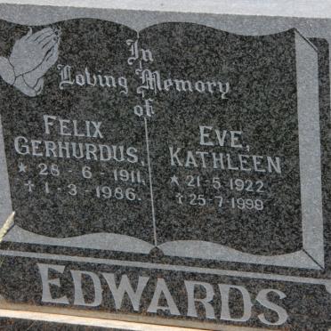 EDWARDS Felix Gerhardus 1911-1986 &amp; Eve Kathleen 1922-1999