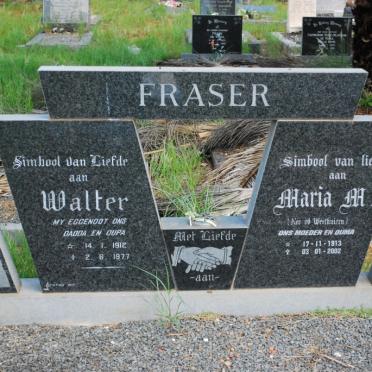 FRASER Walter 1912-1977 &amp; Maria M. V.D. WESTHUIZEN 1913-2002
