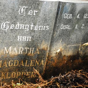 KLOPPER Martha Magdalena 1913-1989