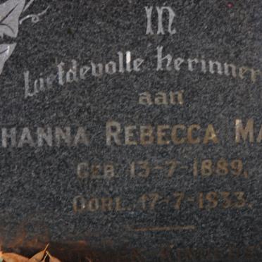 MARAIS Johanna Rebecca 1889-1933