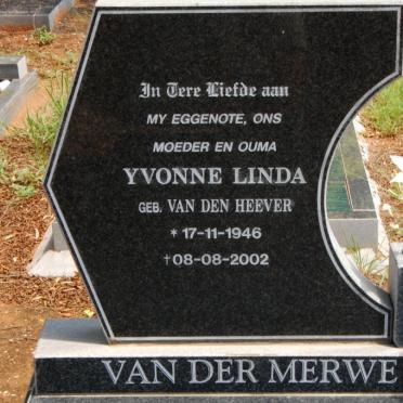 MERWE Yvonne Linda, van der nee VAN DEN HEEVER  1946-2002