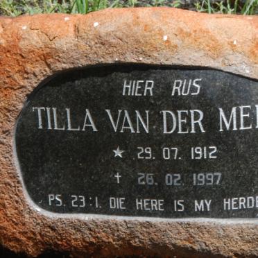 MERWE Tilla, van der 1912-1997