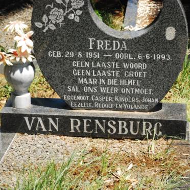 RENSBURG Freda, van 1951-1993