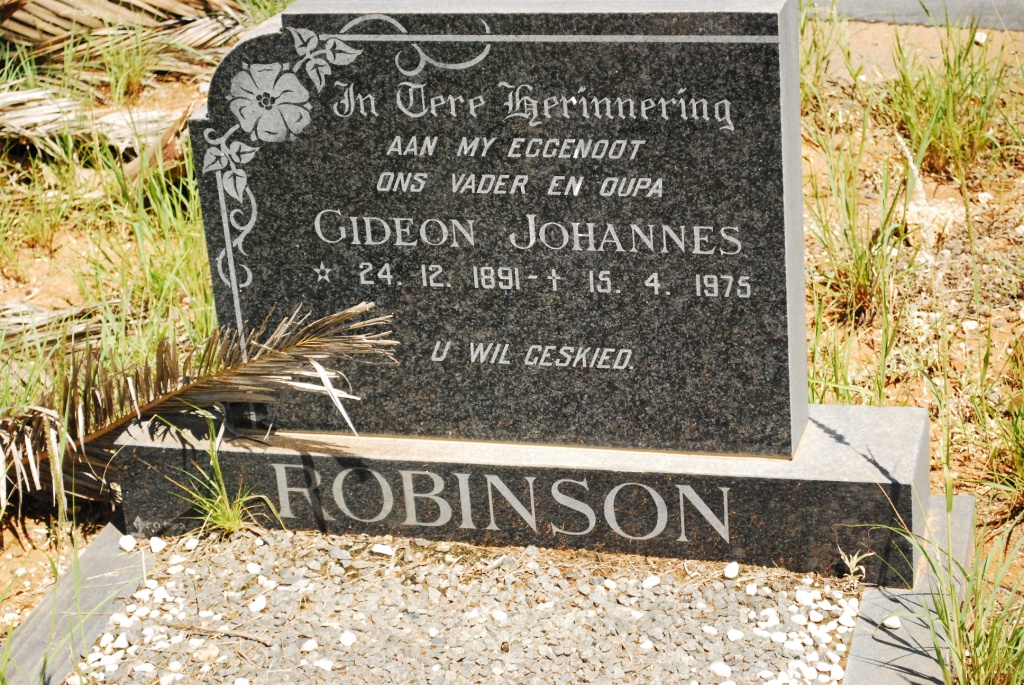 ROBINSON Gideon Johannes 1891-1975