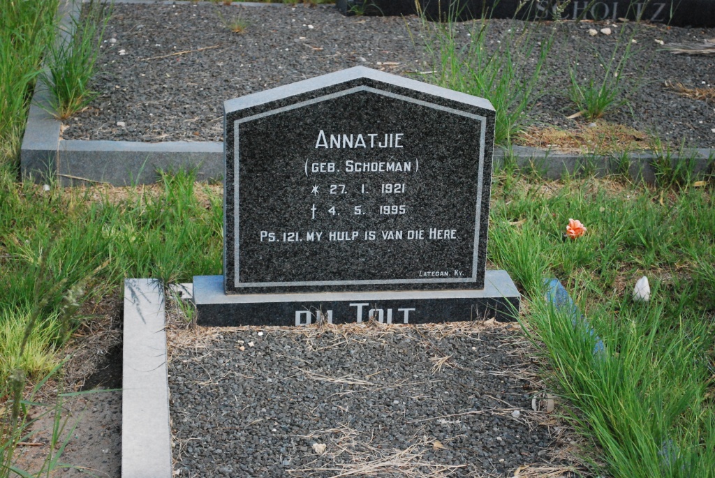 TOIT Annatjie, du nee SCHOEMAN 1921-1995