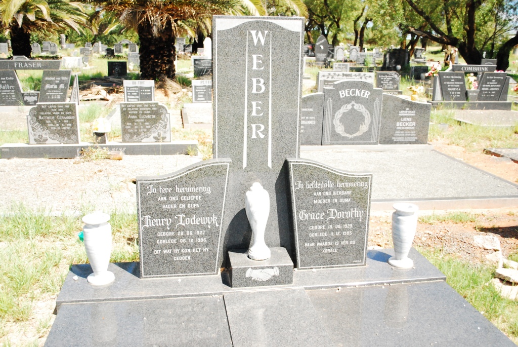 WEBER Henry Lodewyk 1927-1986 &amp; Grace Dorothy 1929-1985