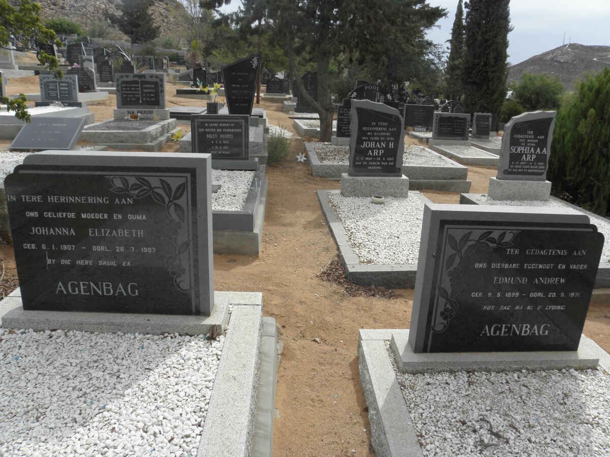 AGENBAG Edmund Andrew 1899-1971 &amp; Johanna Elizabeth 1907-1987