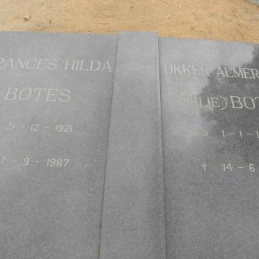 BOTES Okker Almeroux 1923-1987 &amp; Frances Hilda 1921-1987