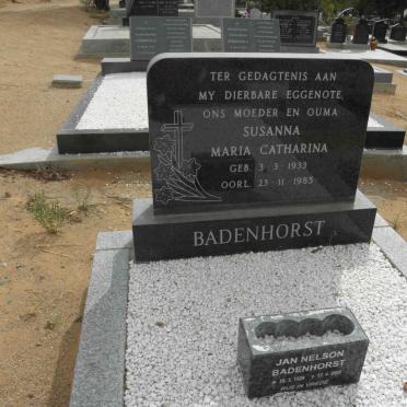 BADENHORST Jan Nelson 1929-2000 &amp; Susanna Maria Catharina 1933-1985