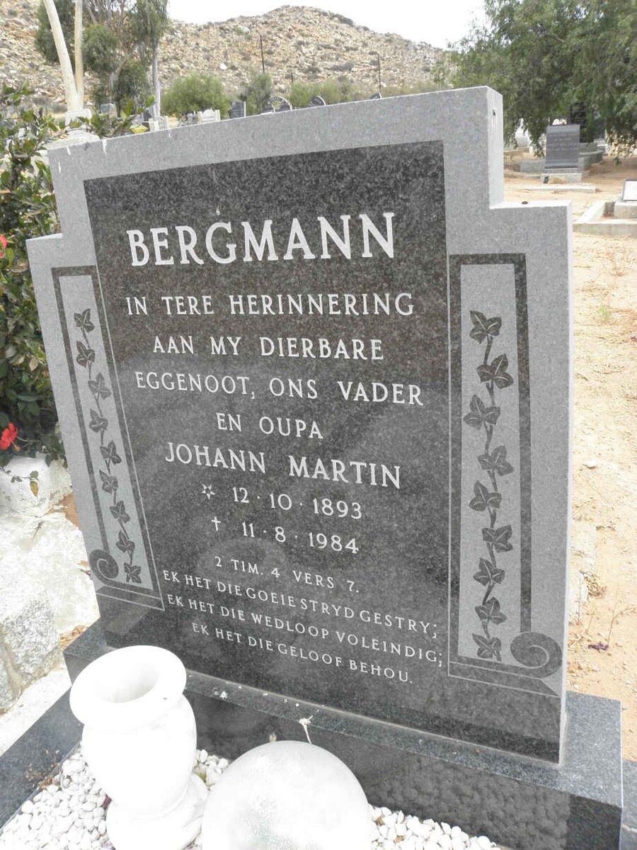 BERGMANN Johann Martin 1893-1984