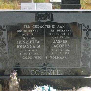 COETZEE Jasper Jacobus 1912-1984 &amp; Henrietta Johanna M. 1915-1987