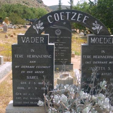 COETZEE Sarel 1888-1964 &amp; Janetta S.D. KOTZÉ 1890-1965
