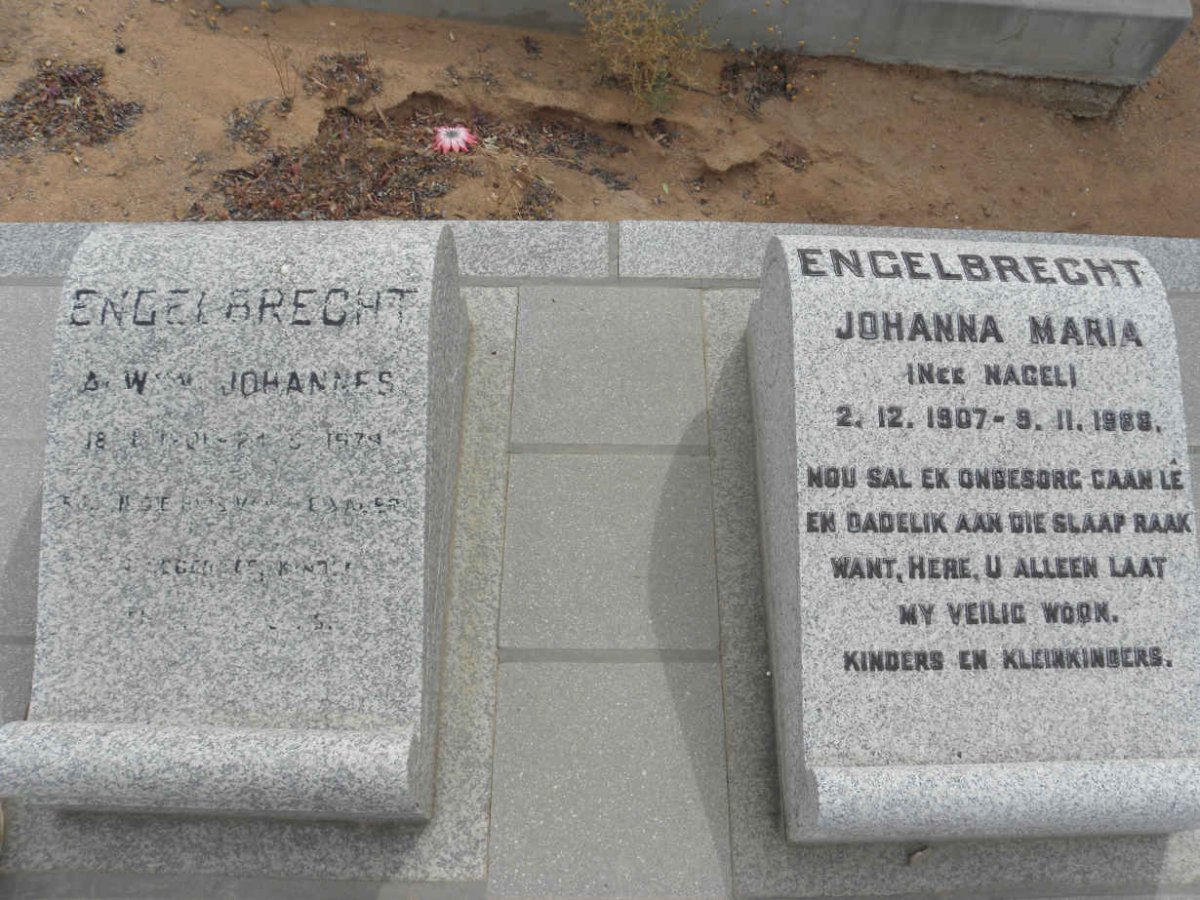 ENGELBRECHT Alwyn Johannes 1901-1974 &amp; Johanna Maria NAGEL 1907-1988