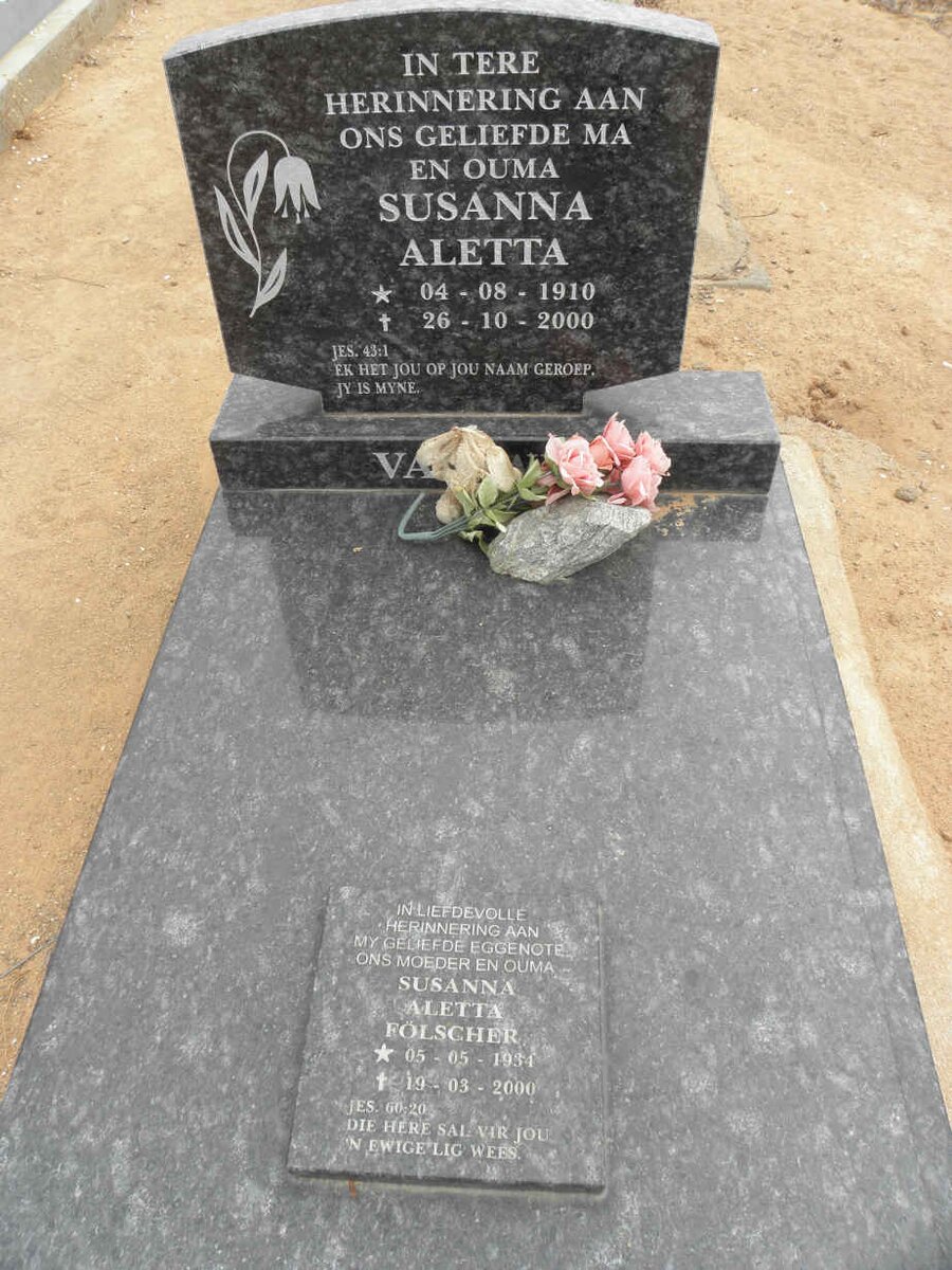 FÖLSCHER Susanna Aletta 1934-2000 :: ? Susanna Aletta, van 1910-2000