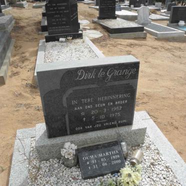 GRANGE Dirk, le 1952-1975 :: ? Martha 1928-2000