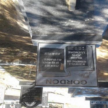 GORDON William John Luzmore 1948-2015