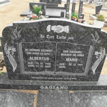 GAGIANO Albertus 1935-2003 &amp; Marie 1937-