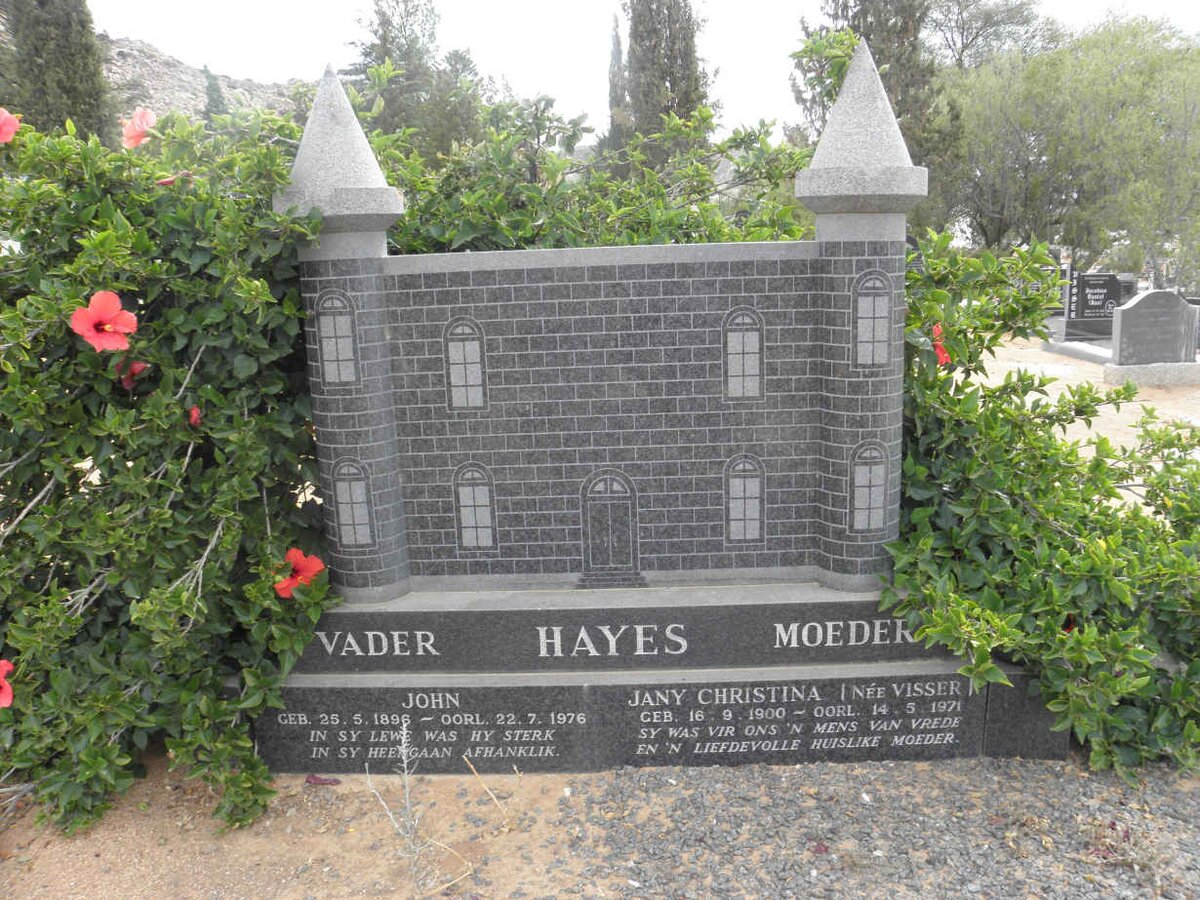 HAYES John 1896-1976 &amp; Jany Christina VISSER 1900-1971