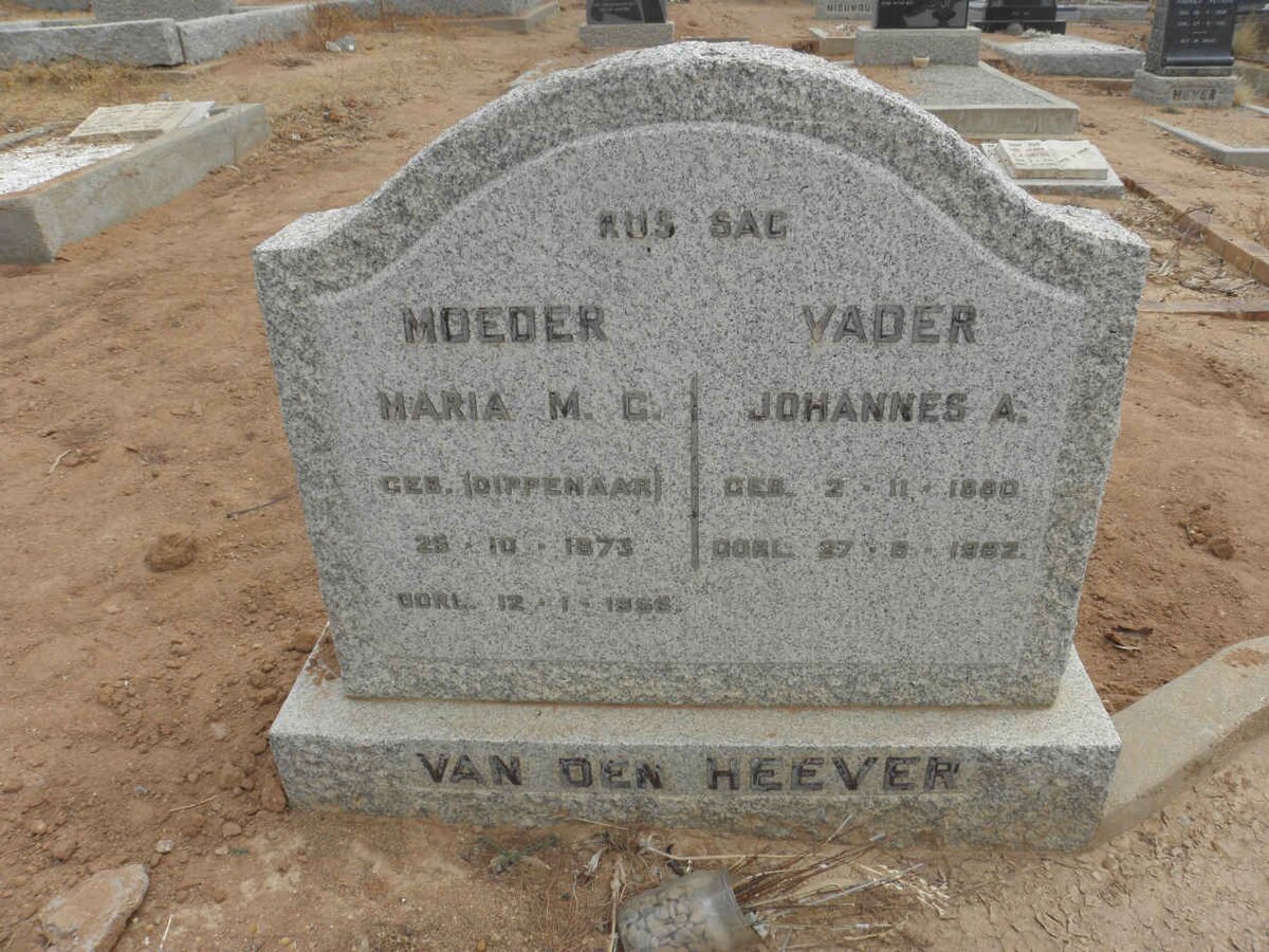 HEEVER Johannes A., van den 1880-1962 &amp; Maria M.C. DIPPENAAR 1873-1956