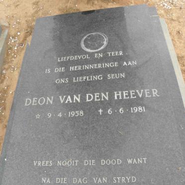 HEEVER Deon, van den 1958-1981