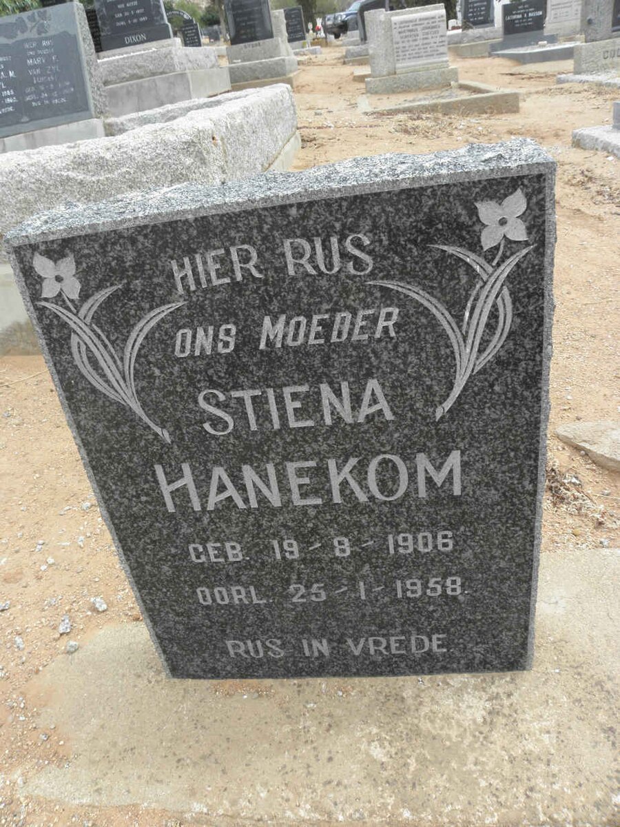HANEKOM Stiena 1906-1958
