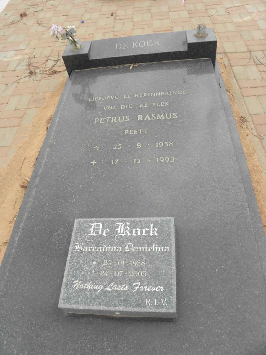 KOCK Petrus Rasmus, de 1938-1993 &amp; Barendina Danielina 1938-2005