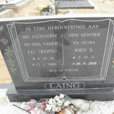 LAING J.G. 1926-2000 &amp; Joey S. 1931-2008