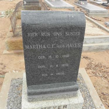 MEYER Martha C. E. nee HAYES 1900-1970