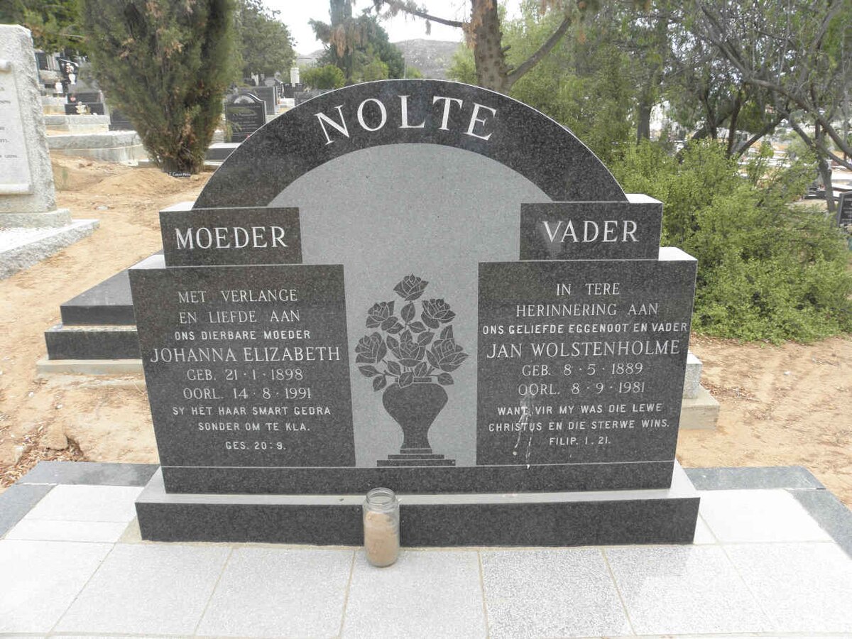 NOLTE Jan Wolstenholme 1889-1981 &amp; Johanna Elizabeth 1898-1991