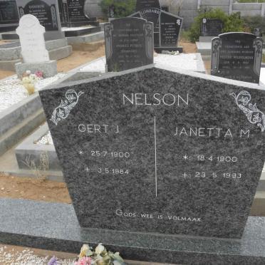 NELSON Gert J. 1900-1984 &amp; Janetta M. 1900-1993