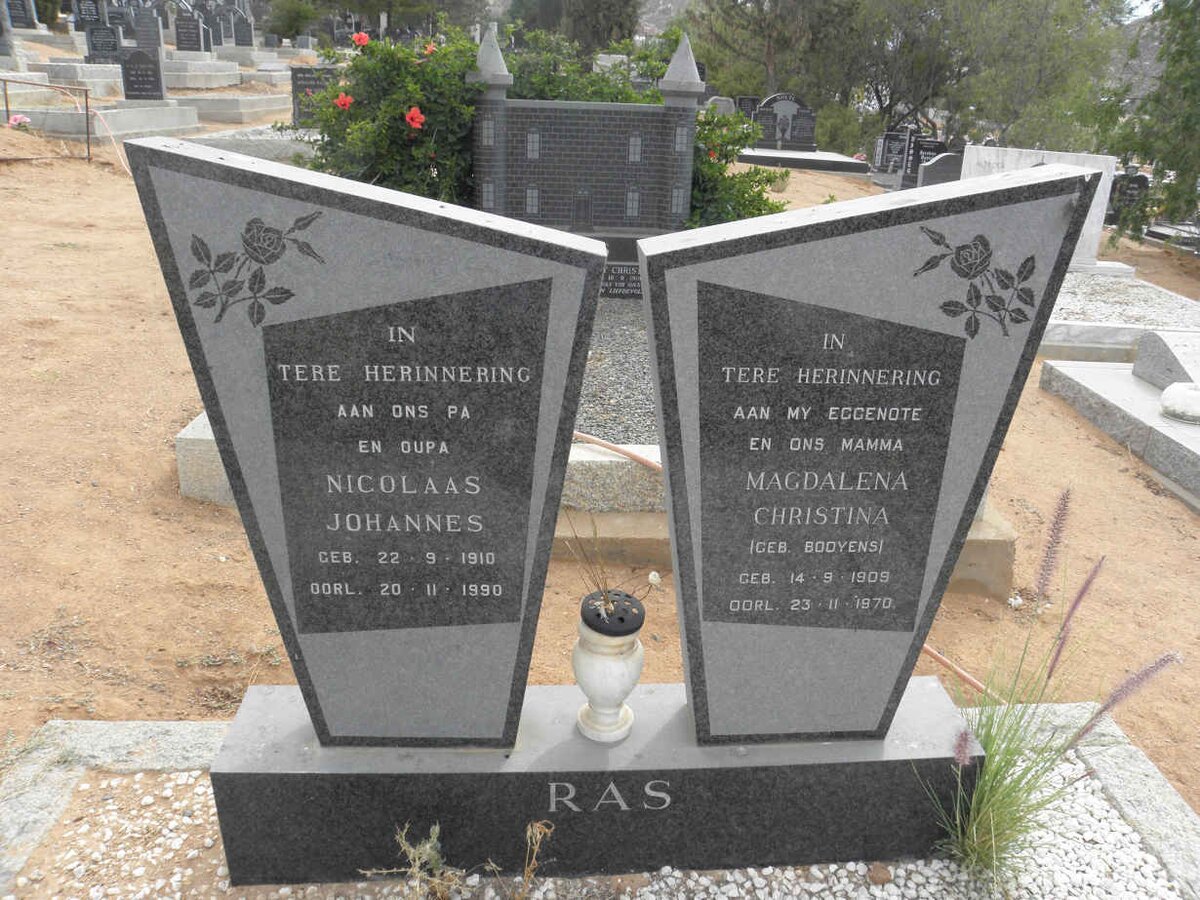 RAS Nicolaas Johannes 1910-1990 &amp; Magdalena Christina BOOYENS 1909-1970