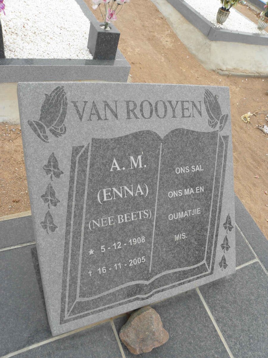 ROOYEN A.M., van nee BEETS 1908-2005