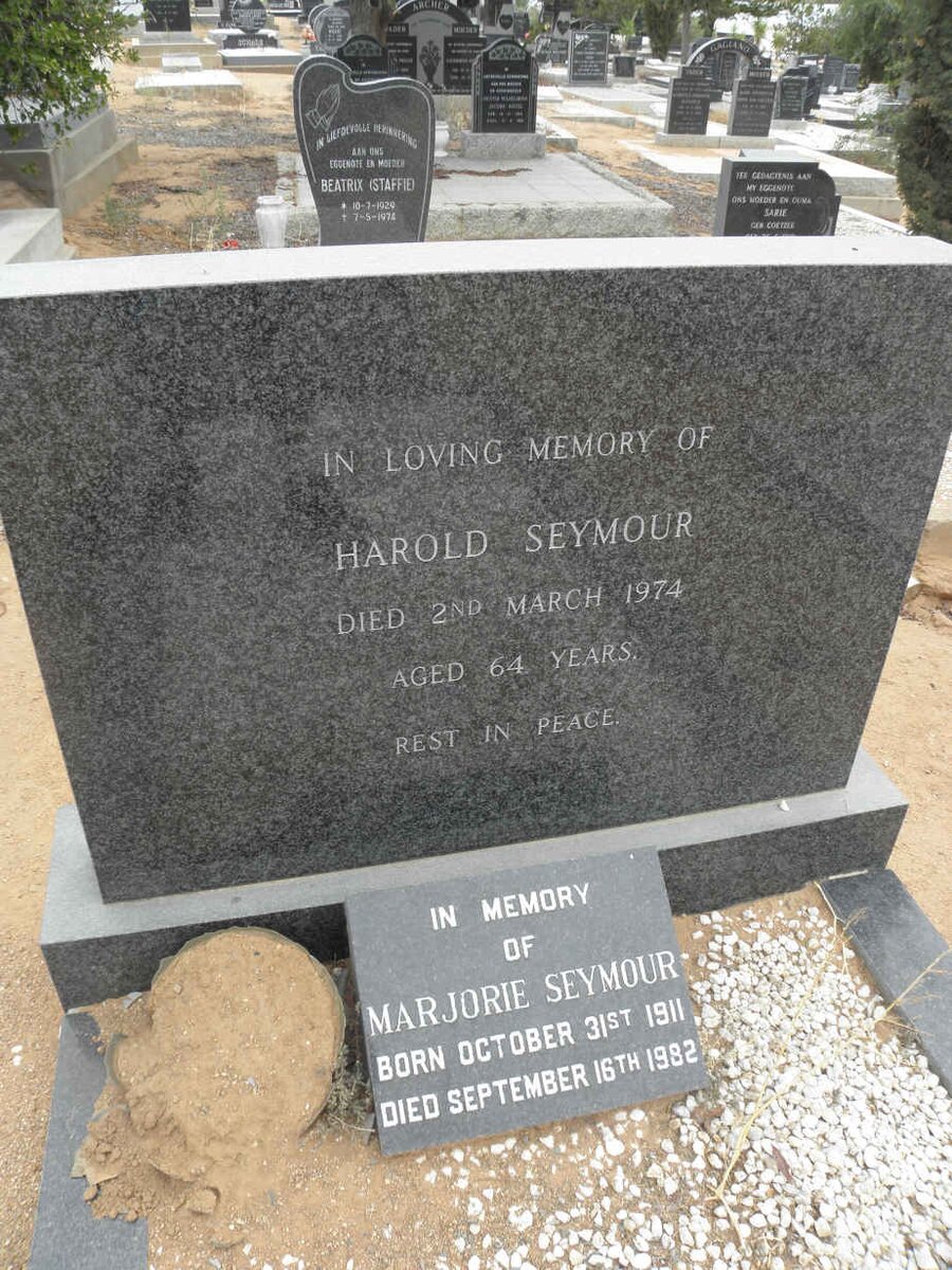 SEYMOUR Harold -1974 &amp; Marjorie 1911-1982 