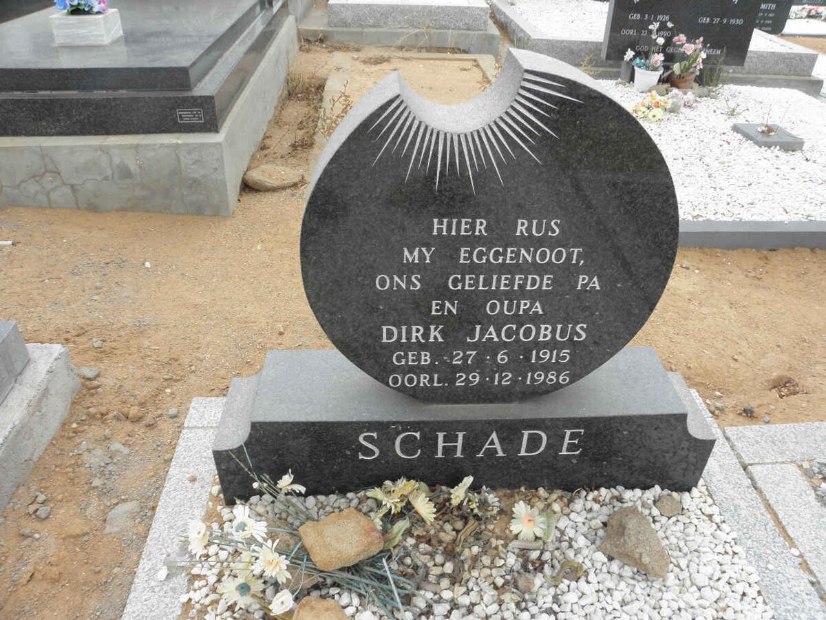 SCHADE Dirk Jacobus 1915-1986