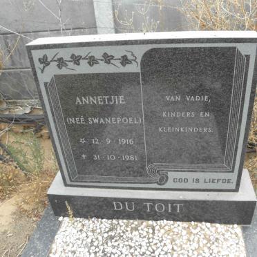 TOIT Annetjie, du nee SWANEPOEL 1916-1981