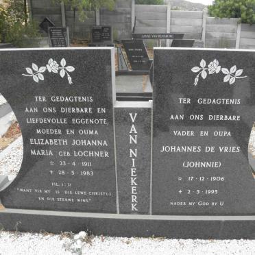 VRIES Johannes, de 1906-1995 &amp; Elizabeth Johanna Maria LOCHNER 1911-1983