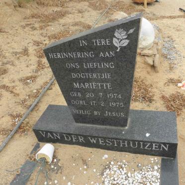 WESTHUIZEN Mariette, van der 1974-1975