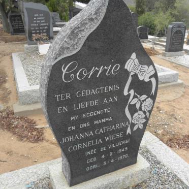 WIESE Johanna Catharina Cornelia nee de VILLIERS 1945-1970