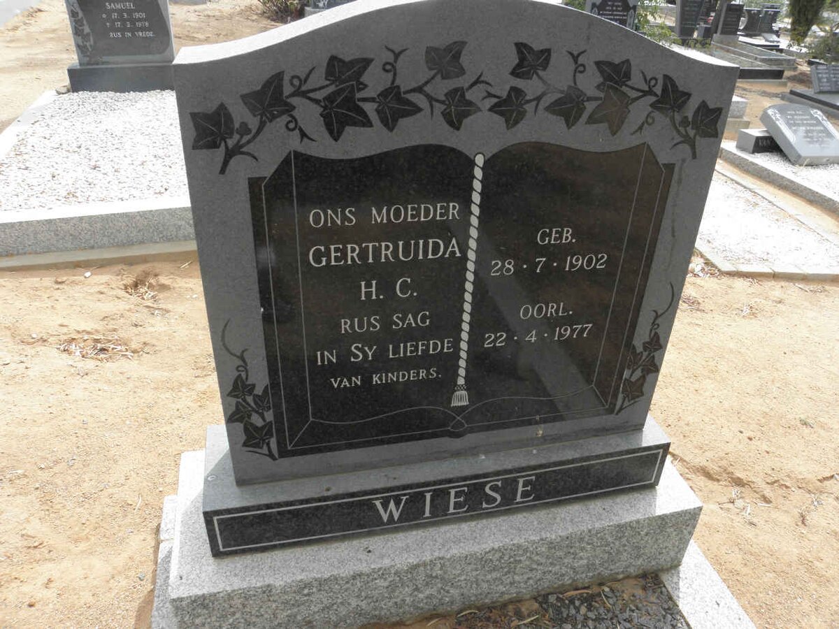 WIESE Gertruida H.C. 1902-1977