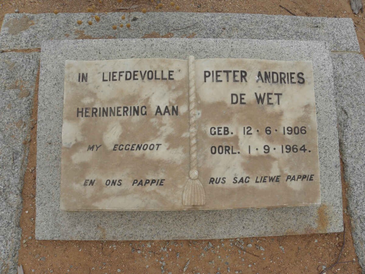 WET Pieter Andries, de 1906-1964
