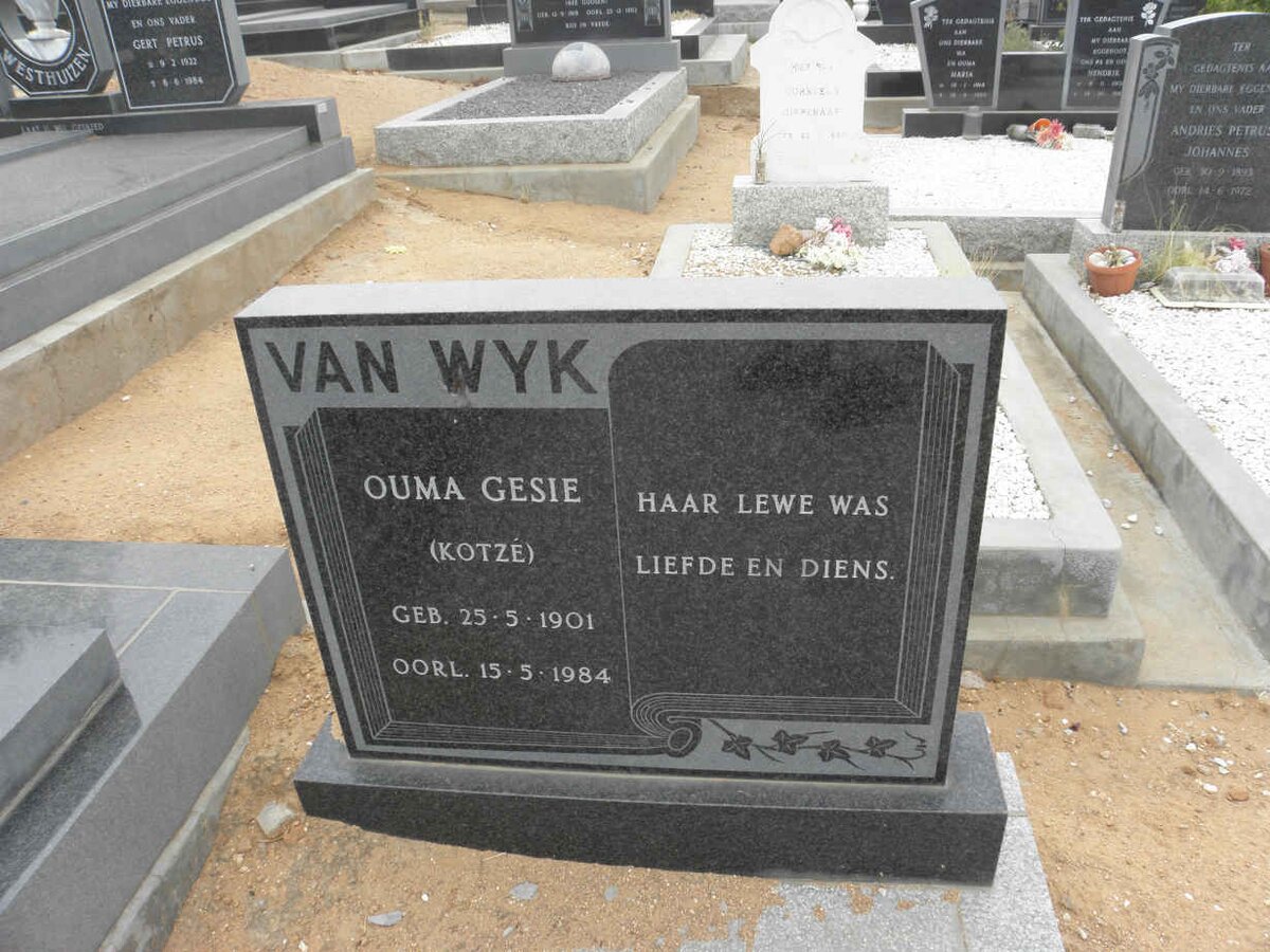WYK Gesie, van nee KOTZE 1901-1984