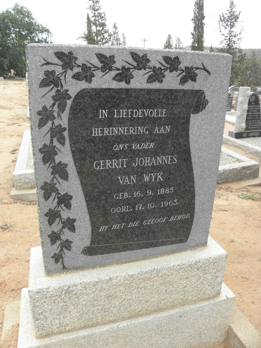 WYK Gerrit Johannes, van 1885-1963
