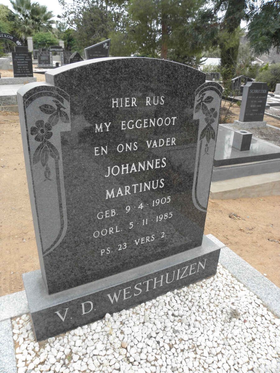 WESTHUIZEN Johannes Martinus, van der 1905-1985