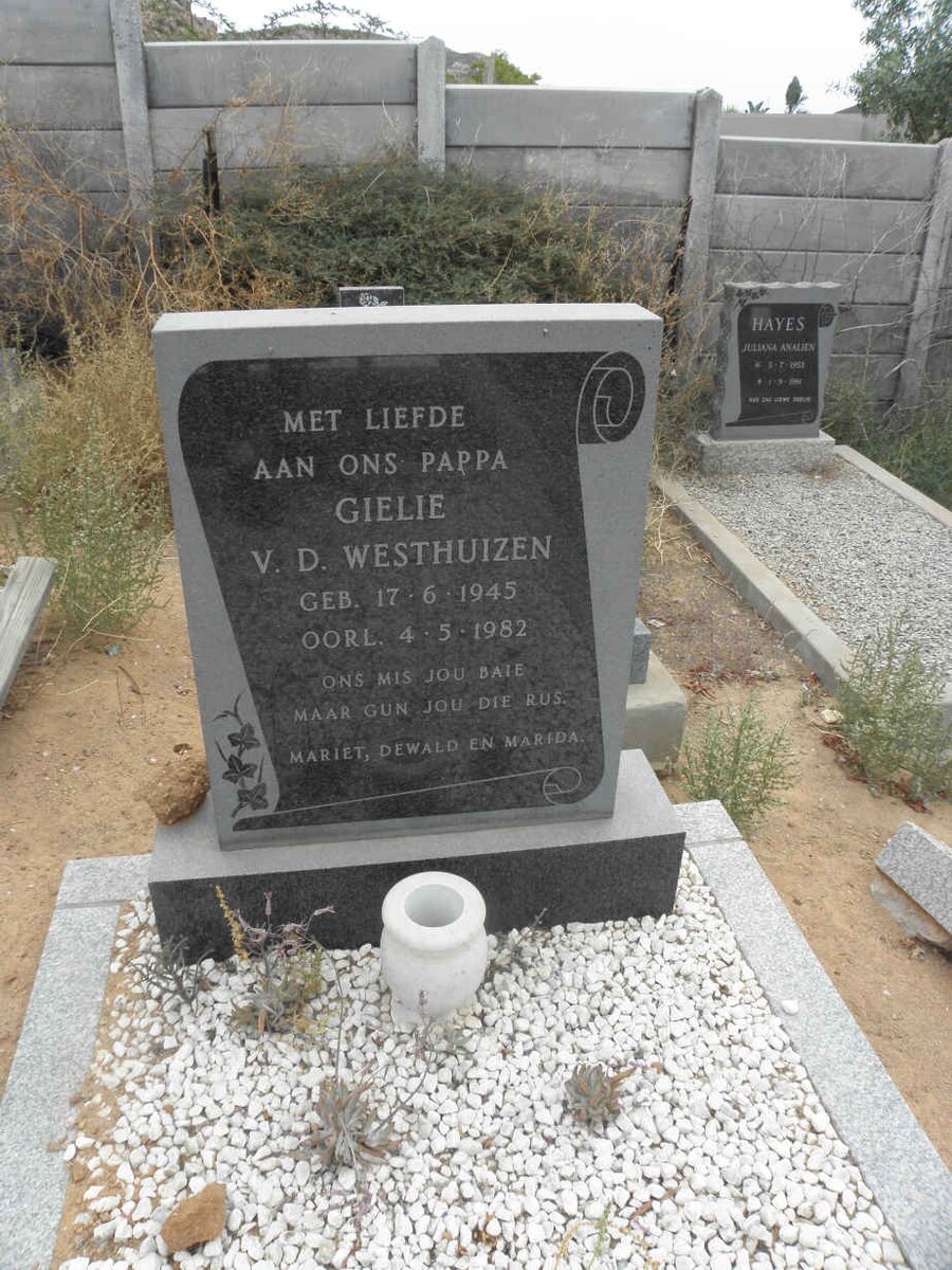 WESTHUIZEN Gielie, van der 1945-1982
