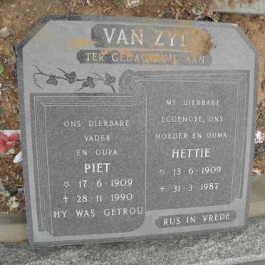 ZYL Piet, van 1909-1990 &amp; Hettie 1909-1987