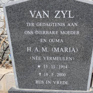 ZYL H.A.M., van nee VERMEULEN 1914-2000