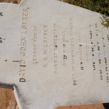 LOYNES David John 1862-1890