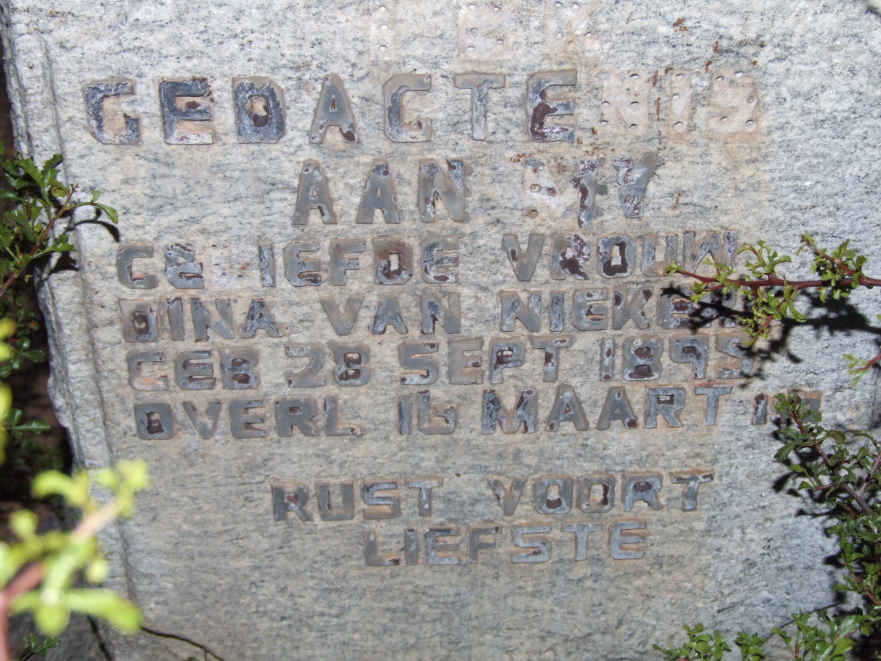 NIEKERK Dina, van 1895-19??